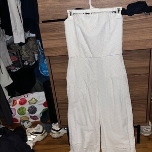 White Strapless Jumpsuit